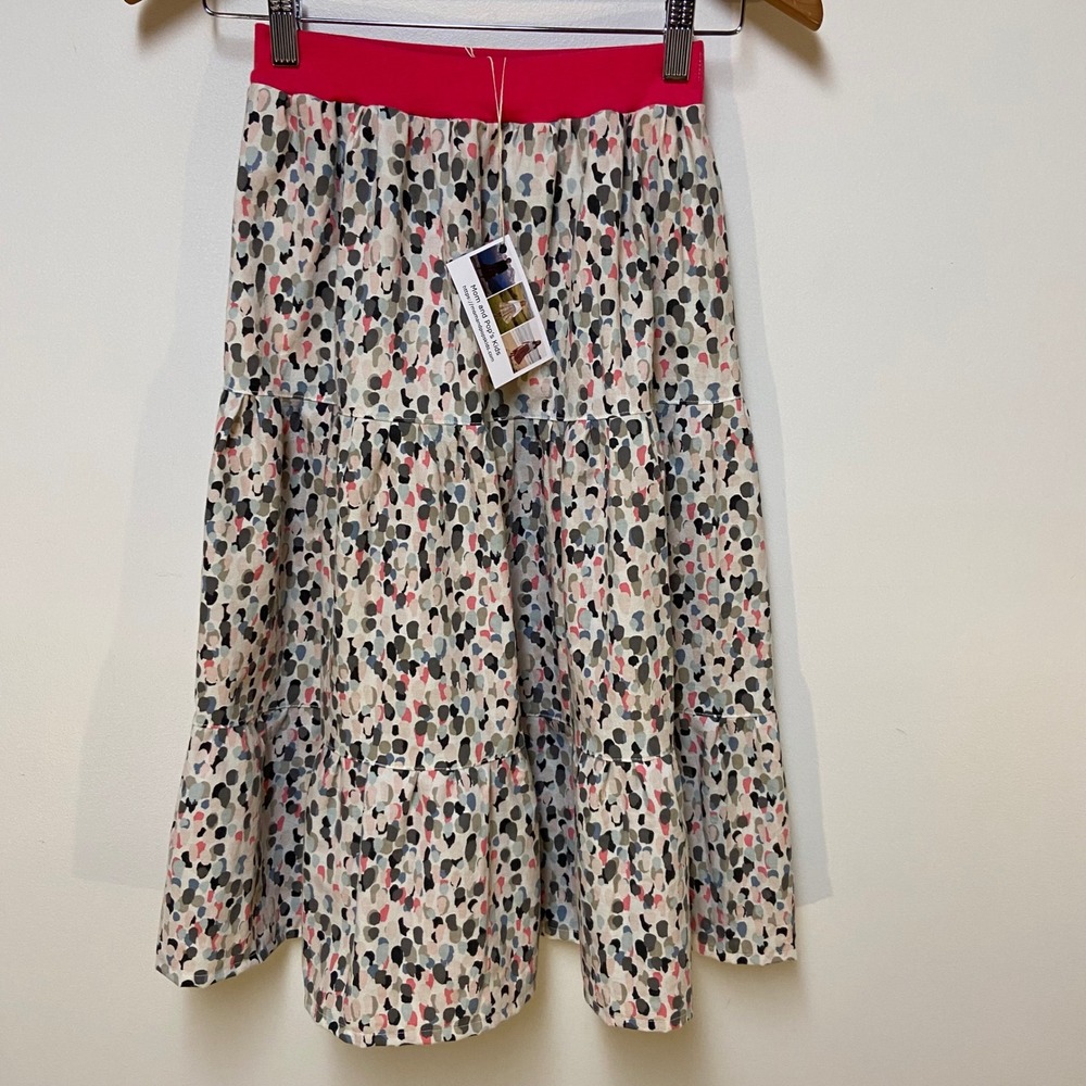 Girls Maxi Mom and Pop's Kids Skirt Size 8 Multicolor Abstract Tiered Cotton